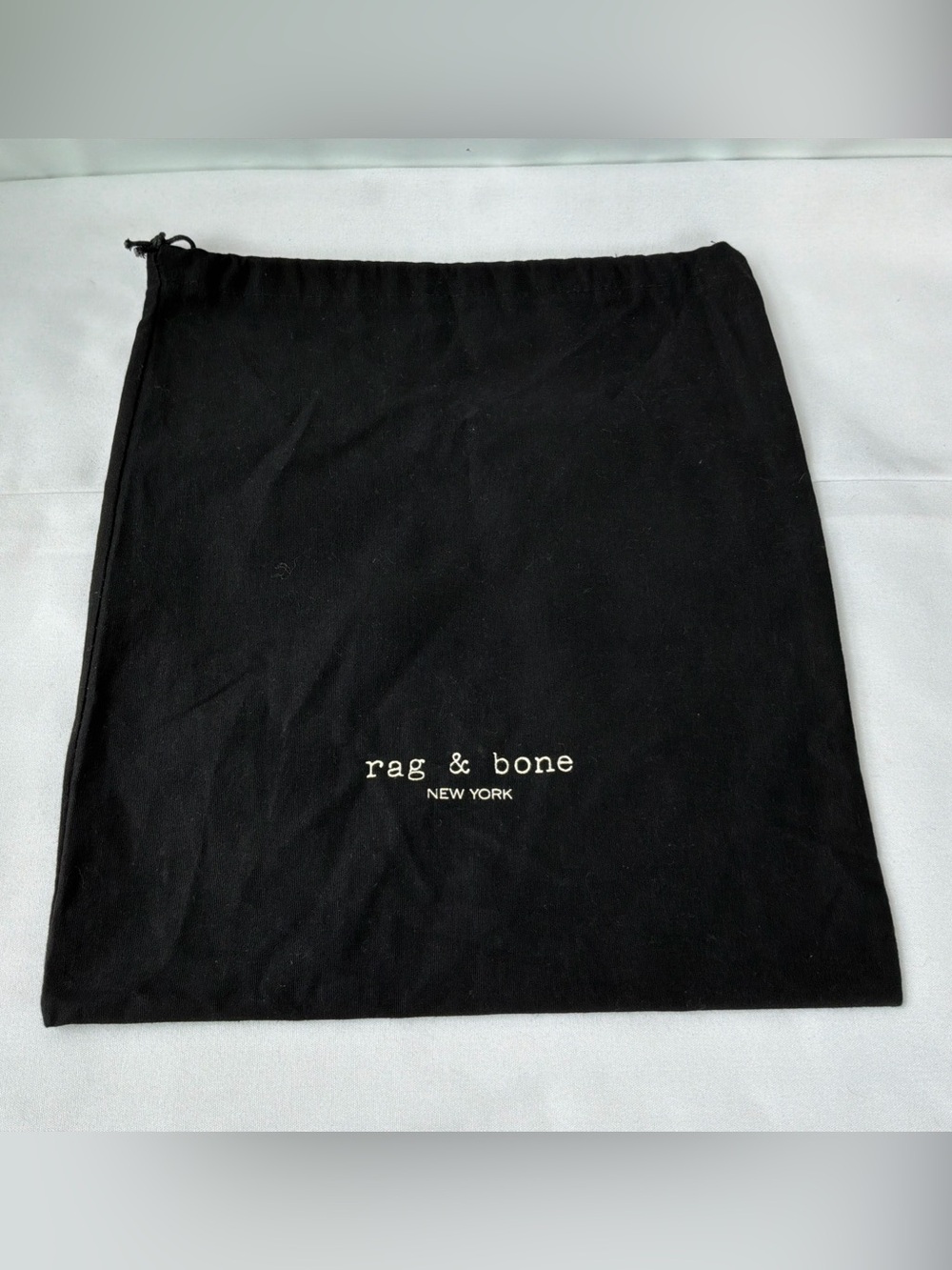 Rag & Bone Dust Cover Bag Black Drawstring 13x15 Storage Travel Shoes Purse
